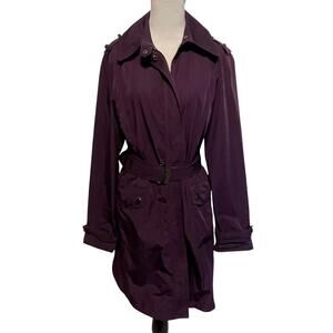 Lauren Ralph Lauren Trench Coat Womens Medium Purple Belted Rain Jacket Gorpcore